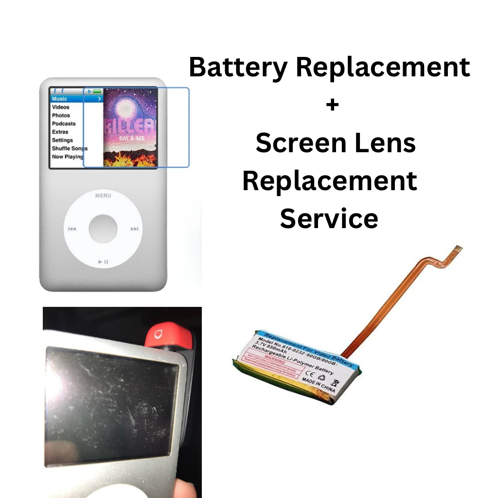 iPod Classic Battery + Screen Lens Replacement Service